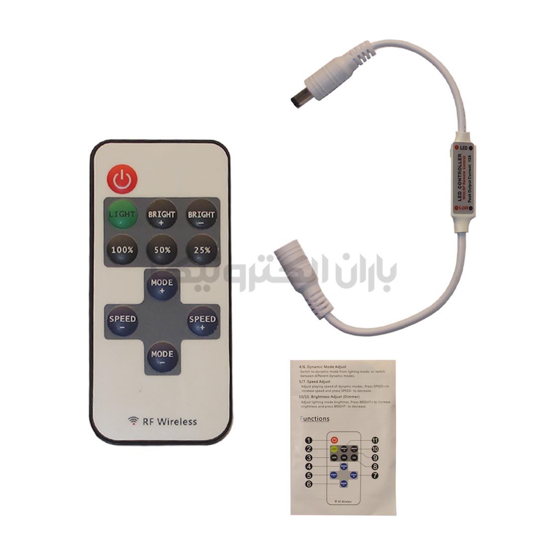 Rf 11 Key Led Dc CONTROLLER WITH RF 11KEY 12A - ریموت کنترل ار اف | باران الکترونیک ...